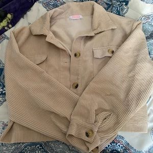 Tan corduroy cropped jacket
